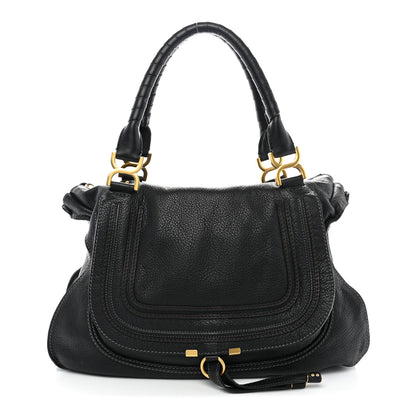 Chloe Calfskin Large Marcie Satchel Black Black 1 of 13