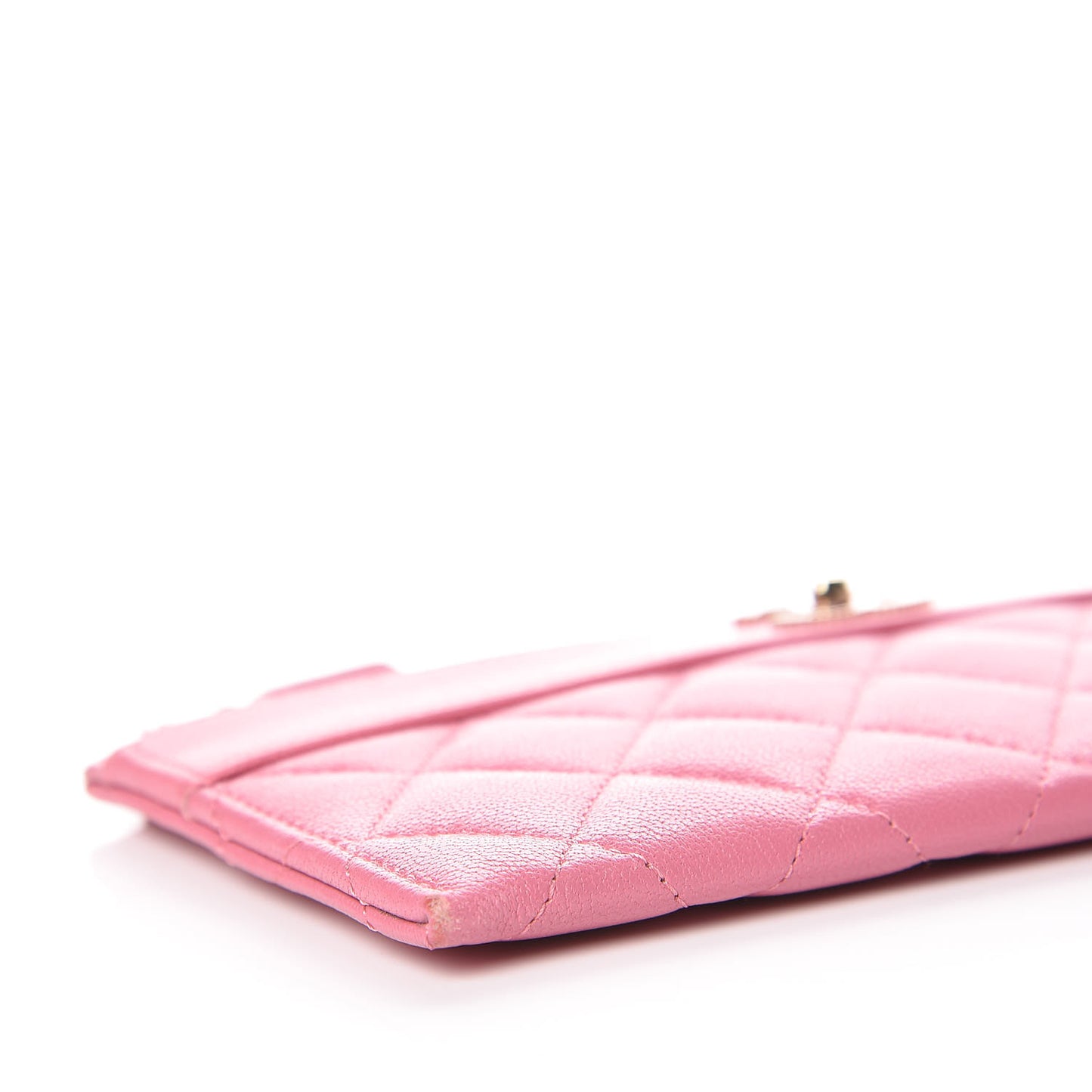 Sheepskin Quilted Mademoiselle Vintage Zip Pouch Pink