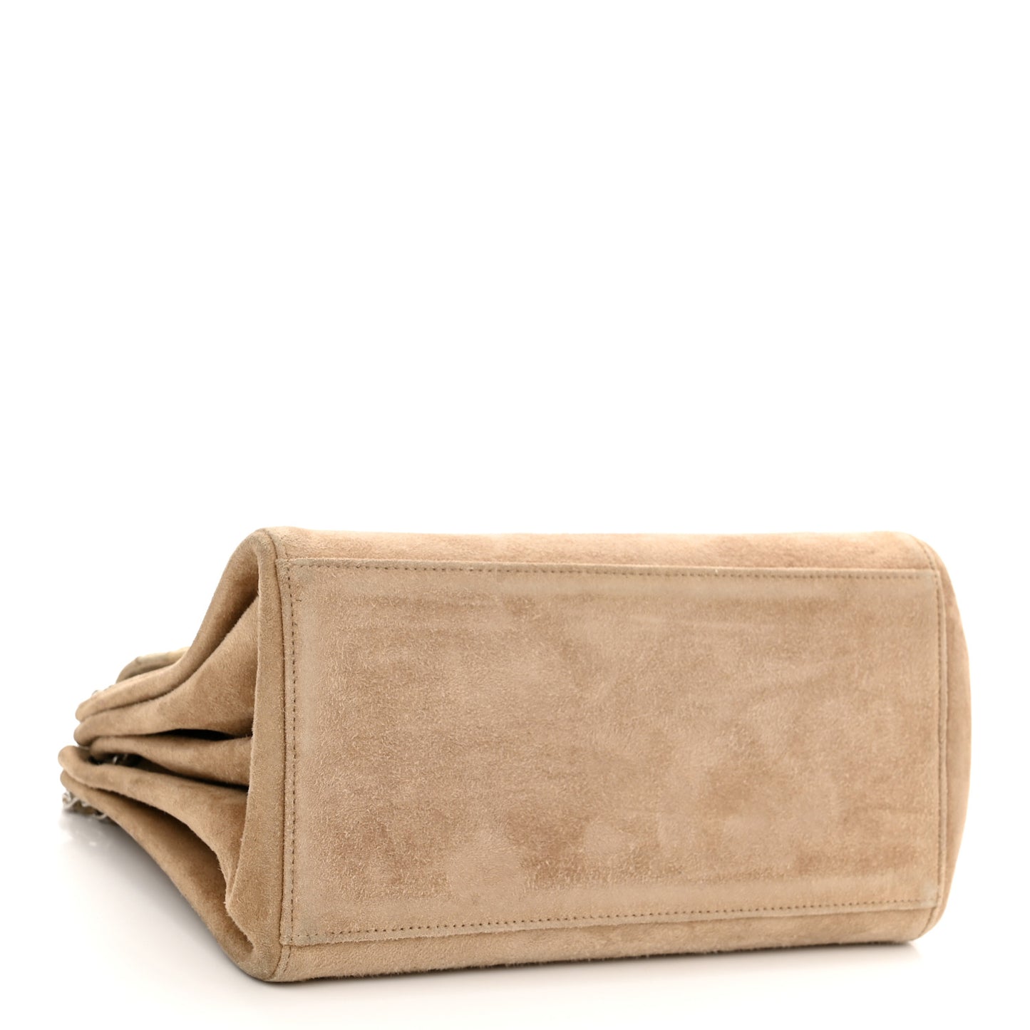 Suede Patchwork Accordion Mademoiselle Flap Beige