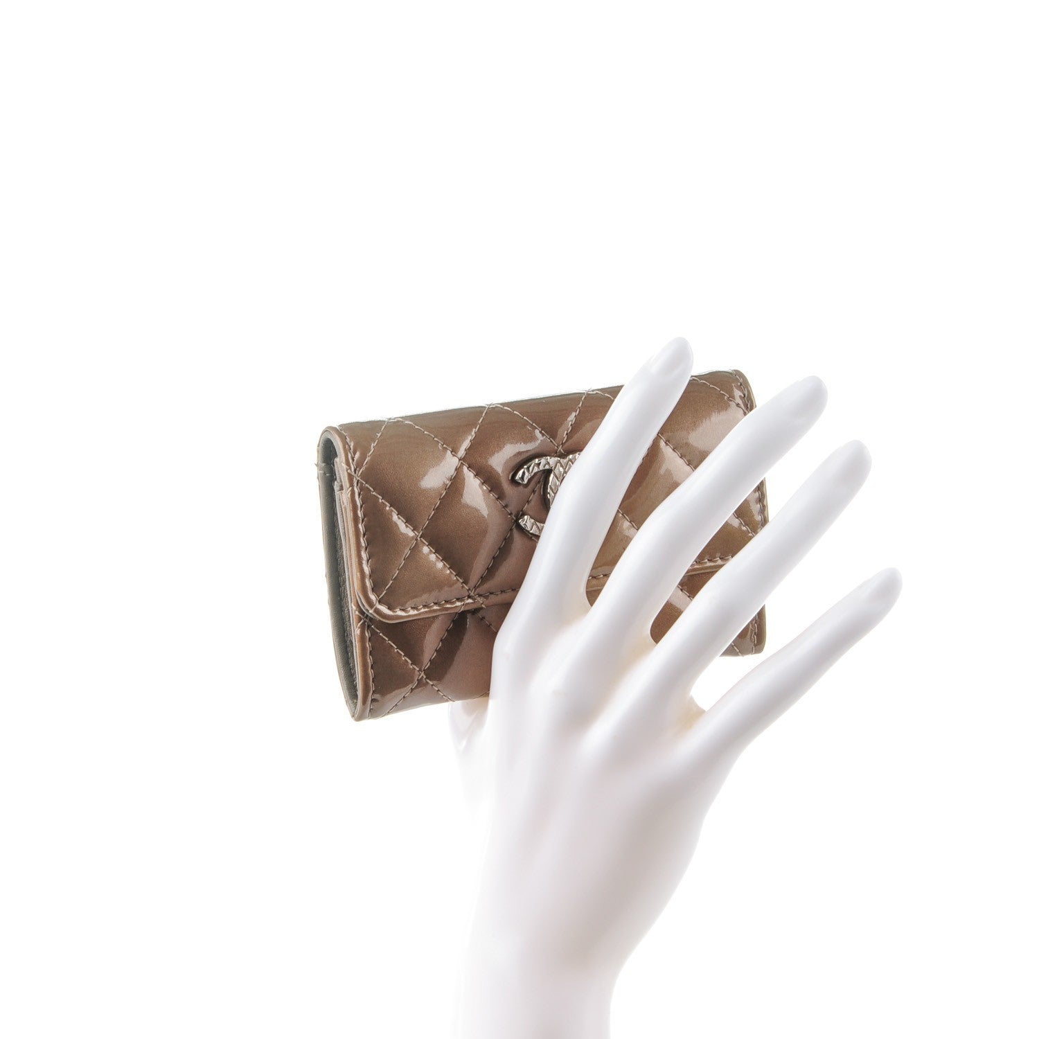 Chanel Patent Brilliant Card Holder Bronze 2 of 8
