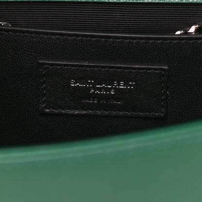 Saint Laurent Grain De Poudre Medium Classic Monogram Kate Satchel Green 6 of 10