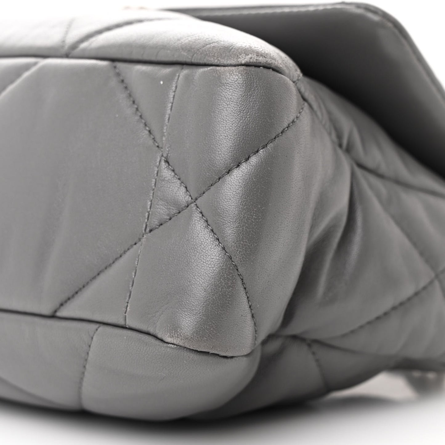 Lambskin Quilted Medium Chanel 19 Flap Dark Grey