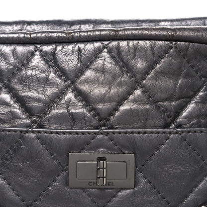 Chanel Metallic Aged Calfskin Quilted Large Reissue Camera Case Silver 7 of 10