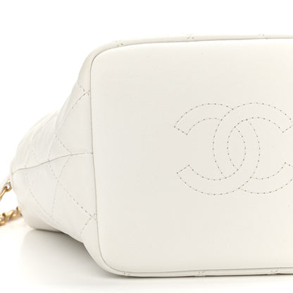 Chanel Lambskin Quilted Small Perfect Meeting Hobo White 9 of 10