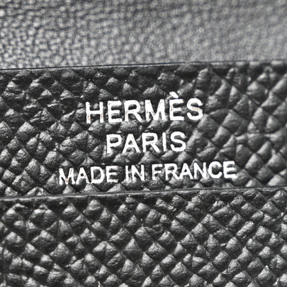 Hermes Epsom Monochrome Bearn Card Holder Wallet Black 6 of 8