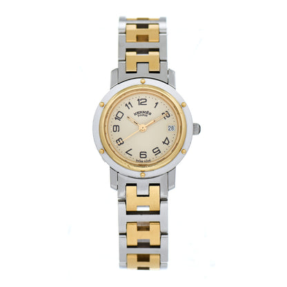 Hermes Stainless Steel 24mm Clipper Quartz Watch Gold 1 of 5