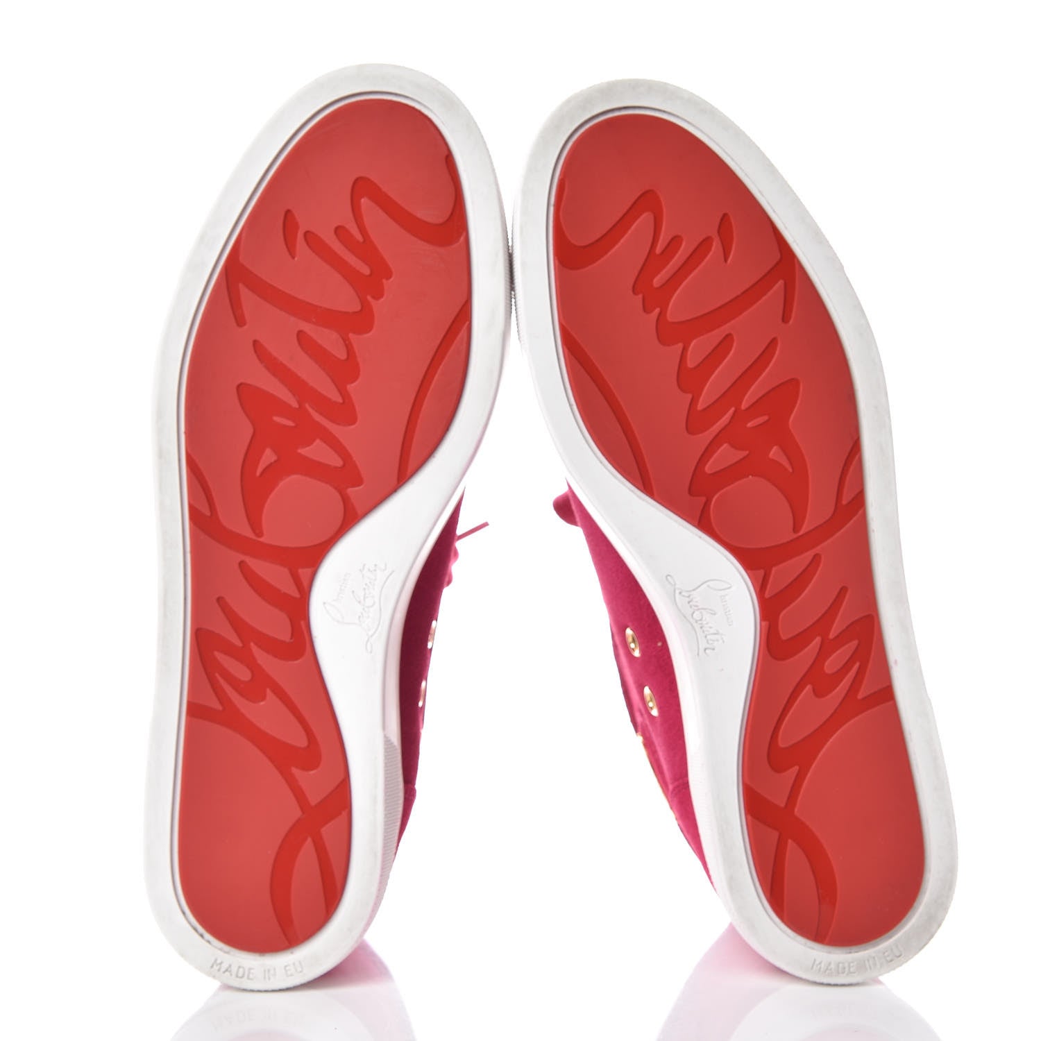 Christian Louboutin Suede Frangine Costa Flat Sneakers 37.5 Rosa 7 of 12