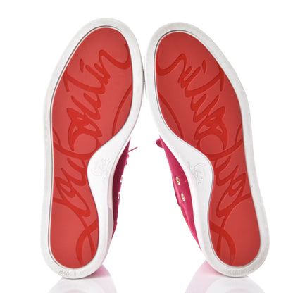 Christian Louboutin Suede Frangine Costa Flat Sneakers 37.5 Rosa 7 of 12
