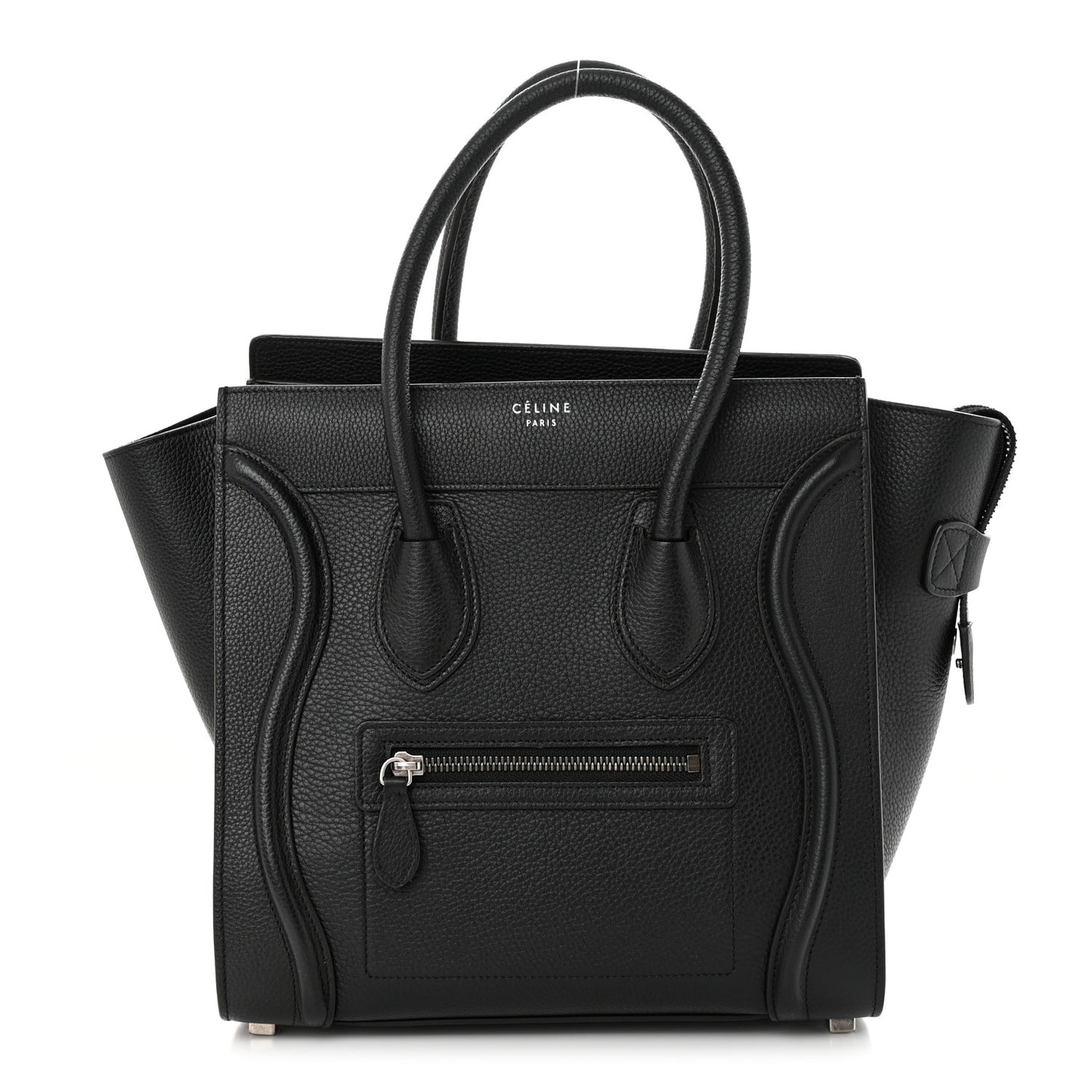 Drummed Calfskin Micro Luggage Black