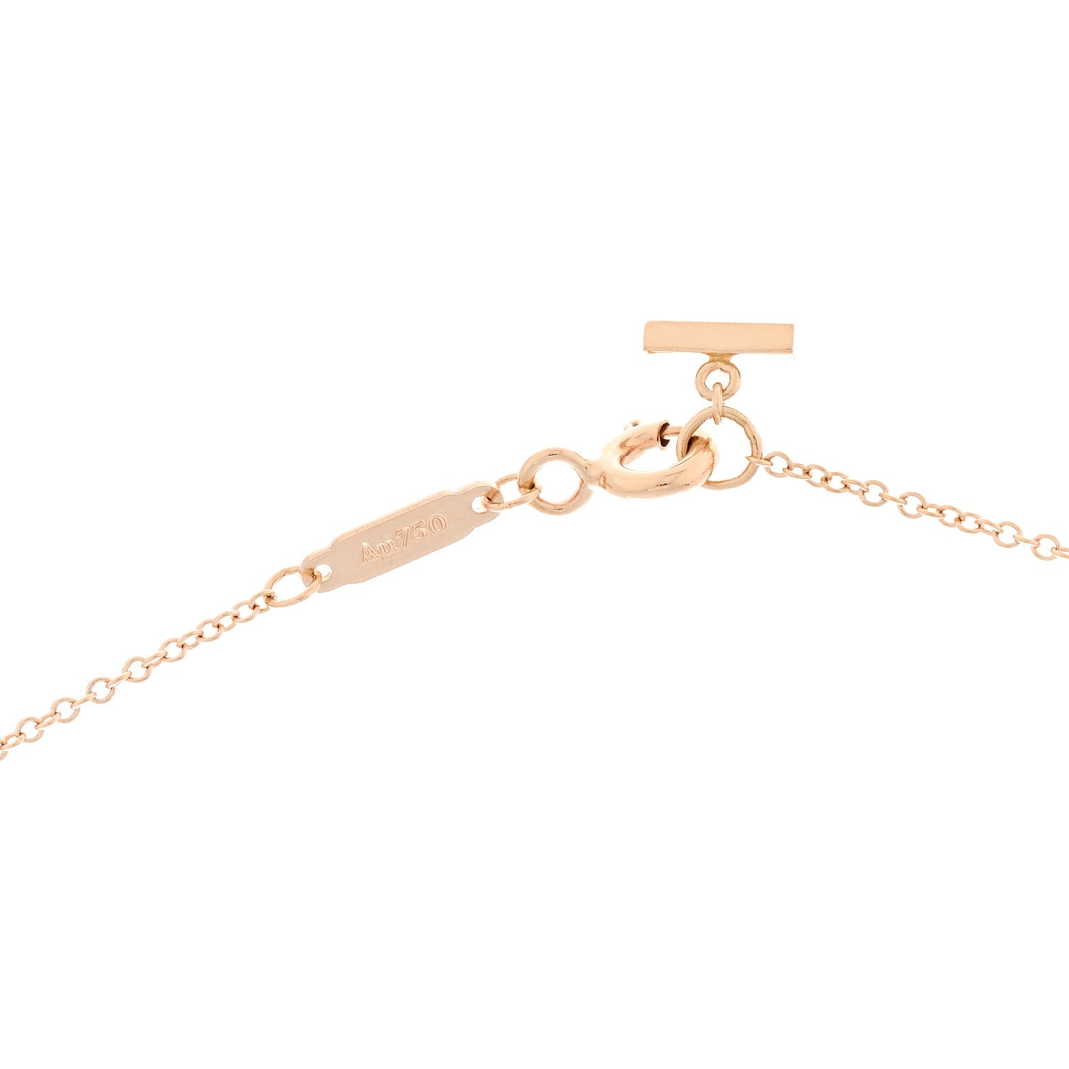 Tiffany 18K Rose Gold Diamond Mini T Smile Pendant Necklace 4 of 5