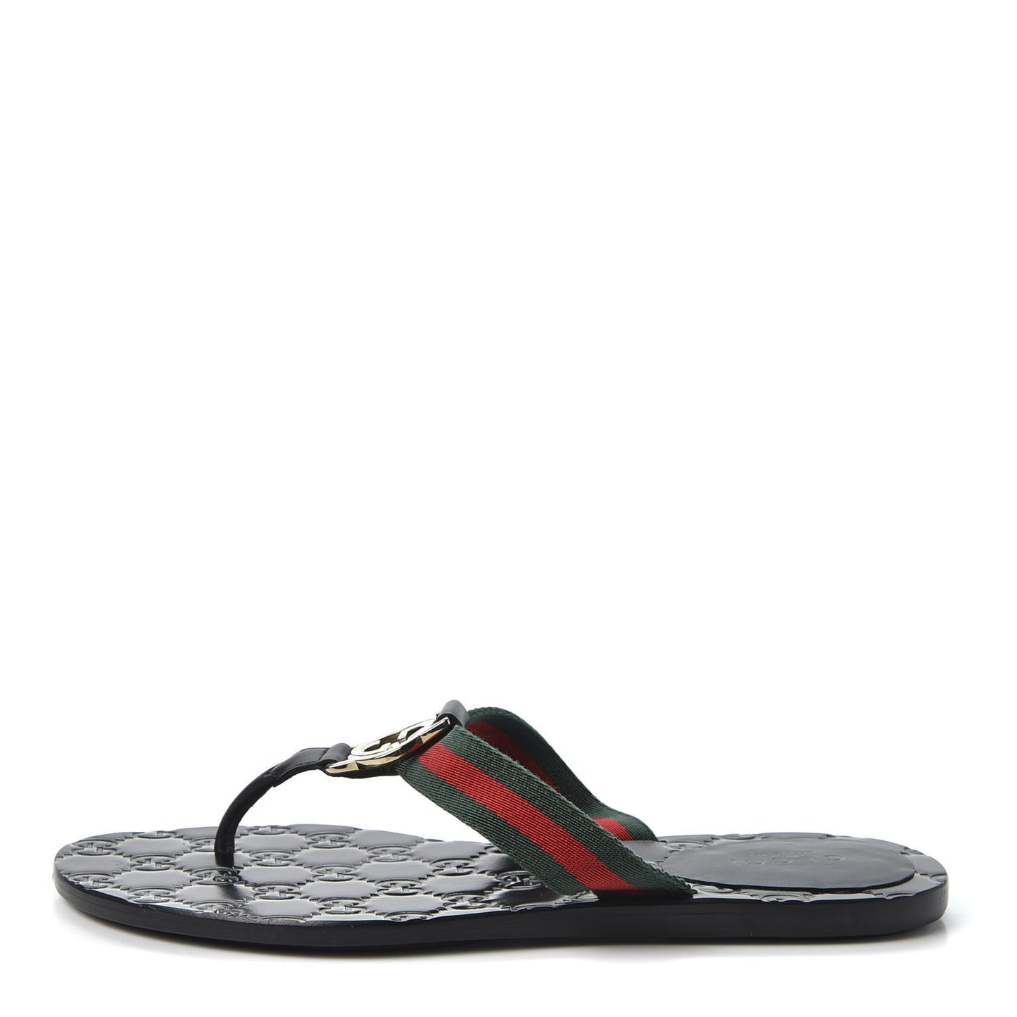 Nylon Guccissima Web Womens Thong Sandals 36 Green Red Black