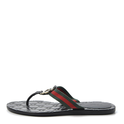 Gucci Nylon Guccissima Web Womens Thong Sandals 36 Green Red Black 1 of 8