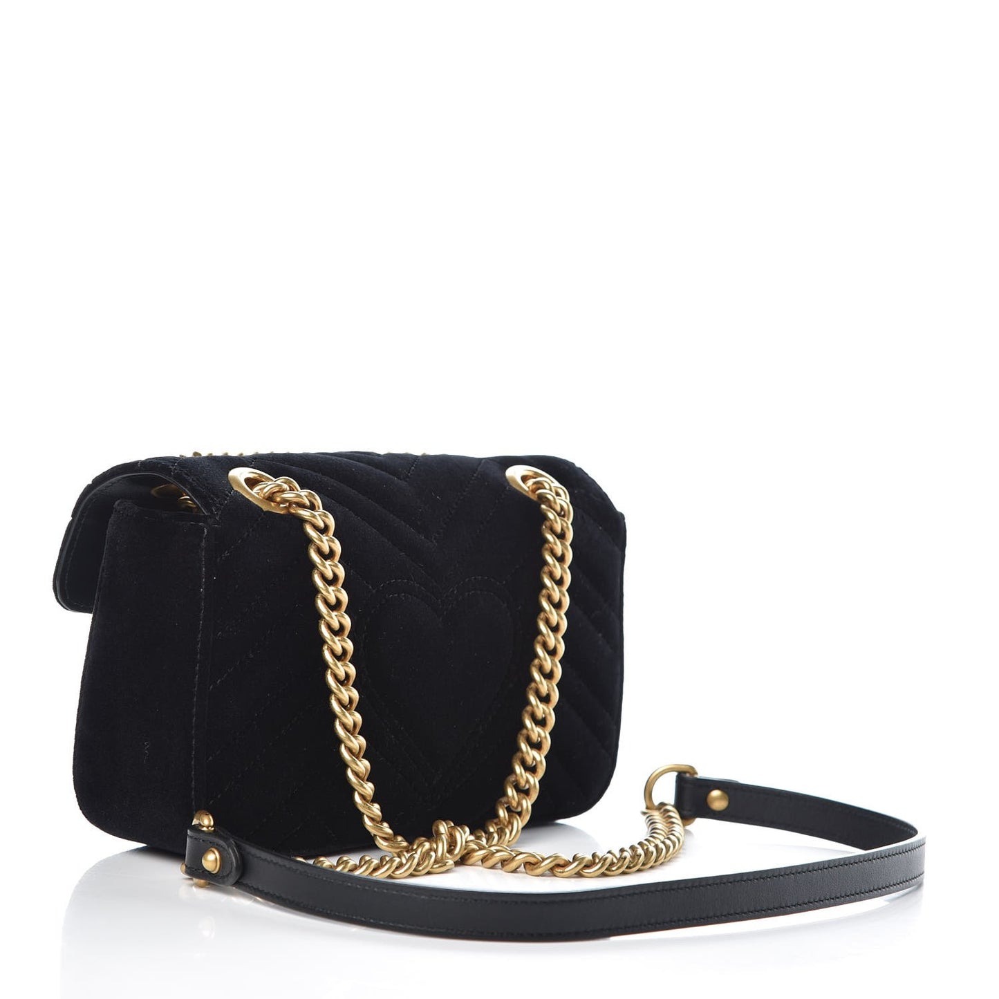 Velvet Matelasse Mini GG Marmont Shoulder Bag Black