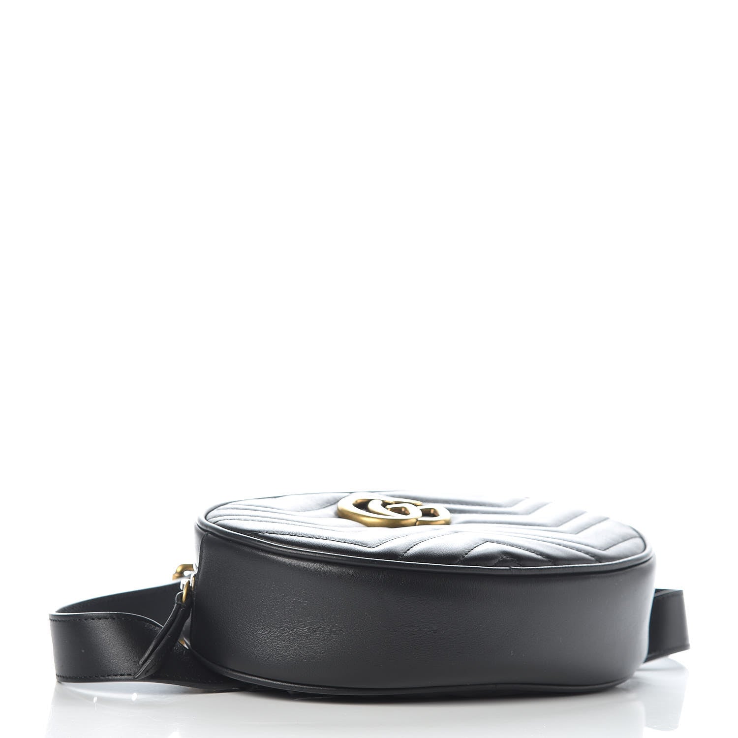 Gucci Calfskin Matelasse GG Marmont Belt Bag 75 30 Black 4 of 11