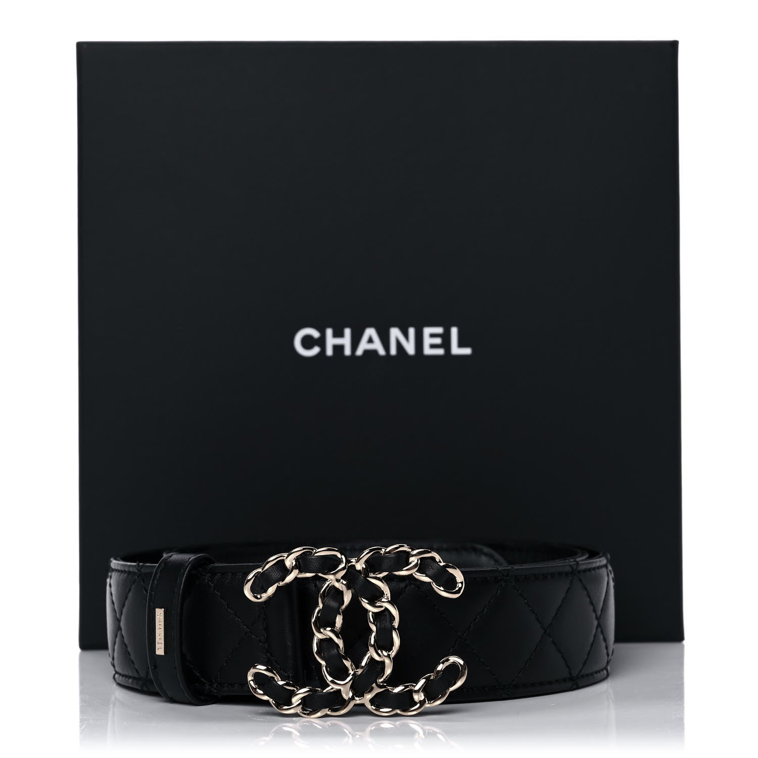Chanel Lambskin Quilted CC Chain Belt 85 34 Black 9 of 9