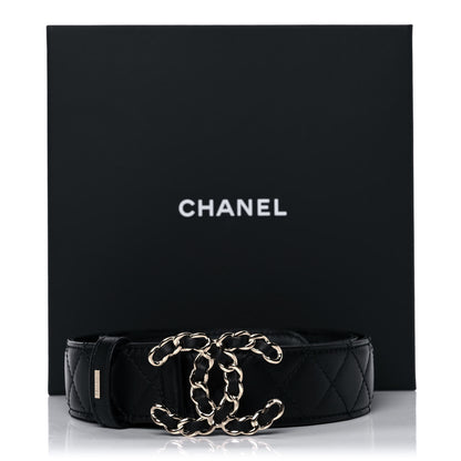 Chanel Lambskin Quilted CC Chain Belt 85 34 Black 9 of 9
