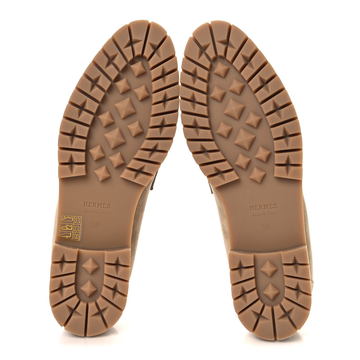 Hermes Suede Goatskin Womens Faubourg Loafers 38 Beige Argile 6 of 10