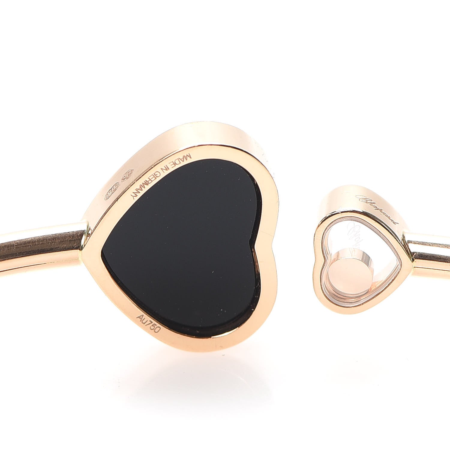 Chopard 18K Rose Gold Diamond Opal Happy Hearts Bangle Bracelet 4 of 8