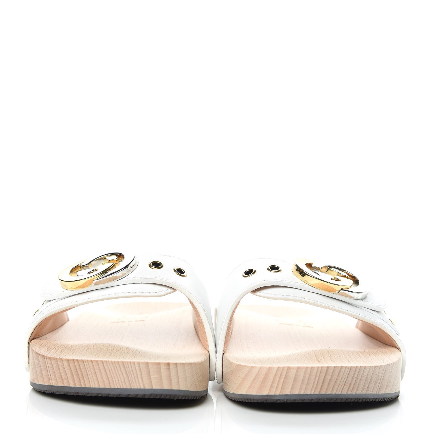 Gucci Calfskin Interlocking G Slide Sandals 36 Great White 2 of 9