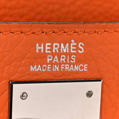 Hermes Taurillon Clemence Kelly Retourne 32 Orange Orange 6 of 20
