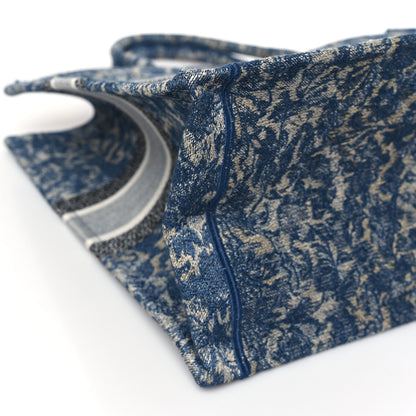 Christian Dior Canvas Embroidered Large Brocart Book Tote Blue 8 of 9