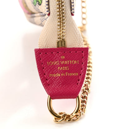 Louis Vuitton Damier Azur 2021 Christmas Animation Hollywood Mini Pochette Accessories Fuchsia 6 of 7