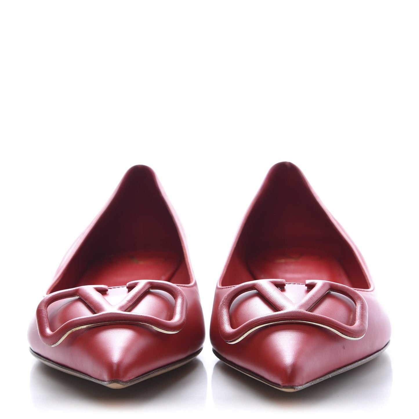 Nappa Vlogo Flats 38 Rosso Valentino