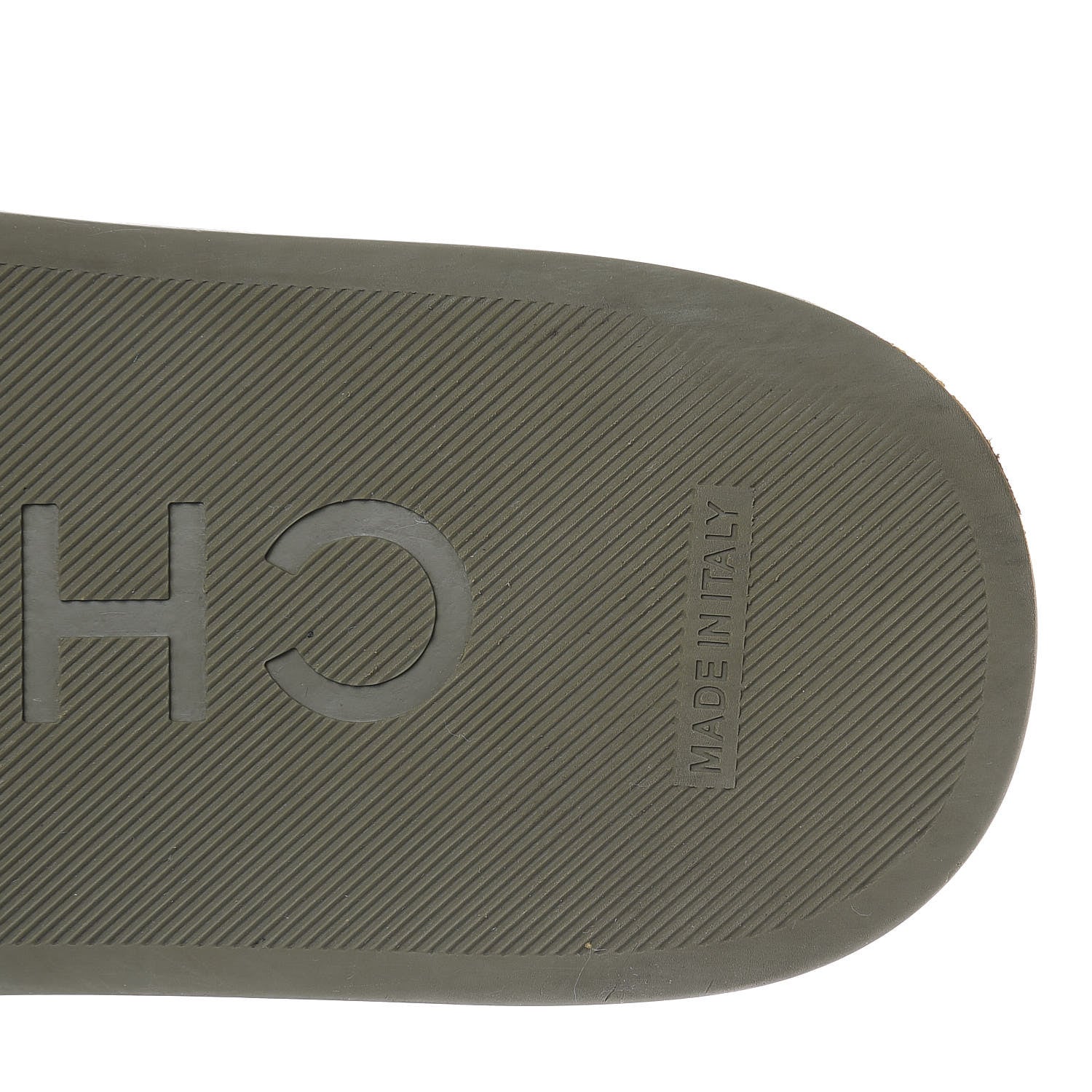Chanel Canvas Chain Flat Sandals 40 Khaki 9 of 9