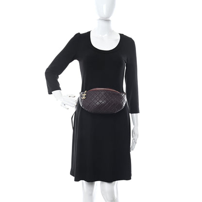 Chanel Calfskin Quilted Banane Waist Bag Fanny Pack Burgundy 2 of 13