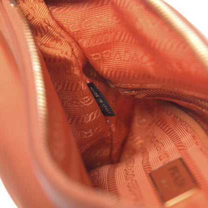 Prada Tessuto Nylon Saffiano Crossbody Bag Papaya 7 of 12