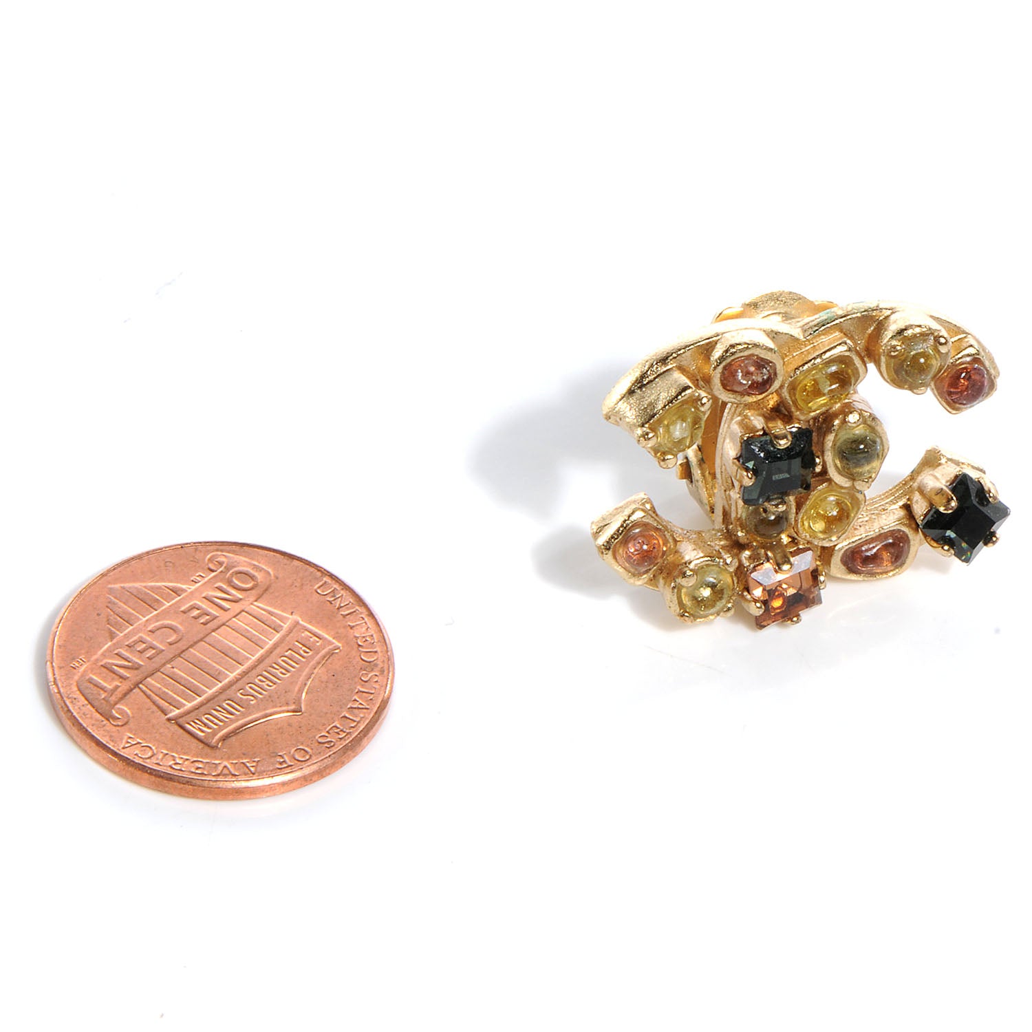 Chanel Gold CC Clip On Earrings 2 of 5