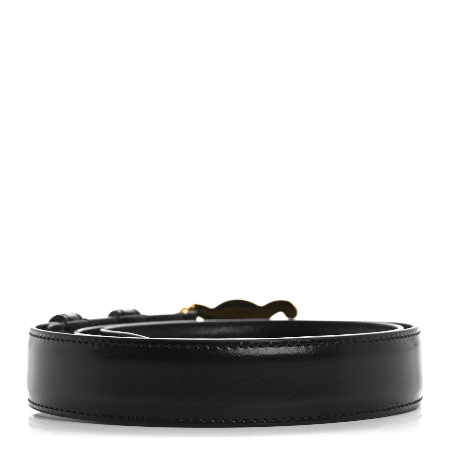 Celine Box Calfskin Small 25mm Triomphe Belt 75 30 Black 2 of 7