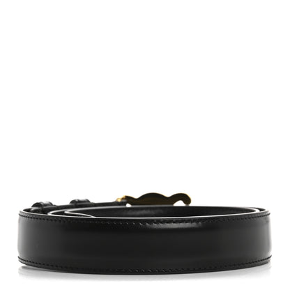 Celine Box Calfskin Small 25mm Triomphe Belt 75 30 Black 2 of 7