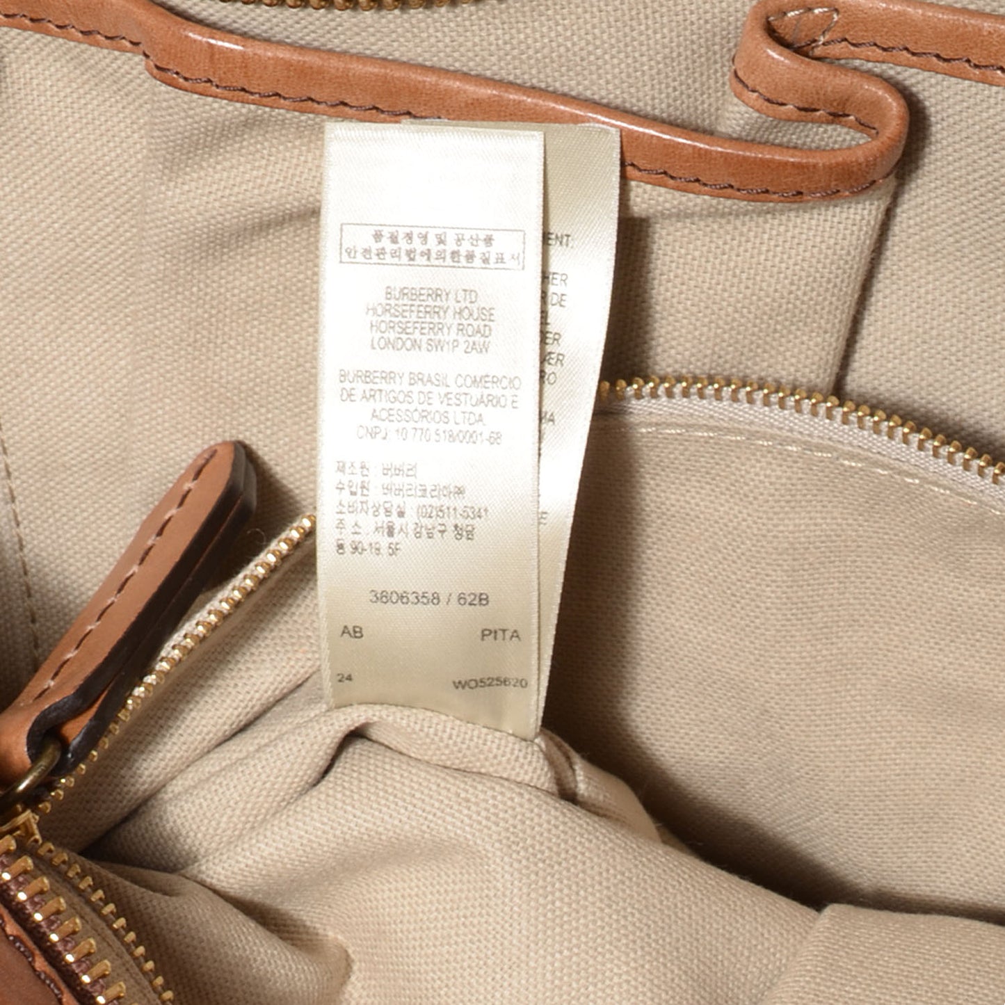 Vintage Washed Leather House Check Medium Chadwick Tote Saddle Brown