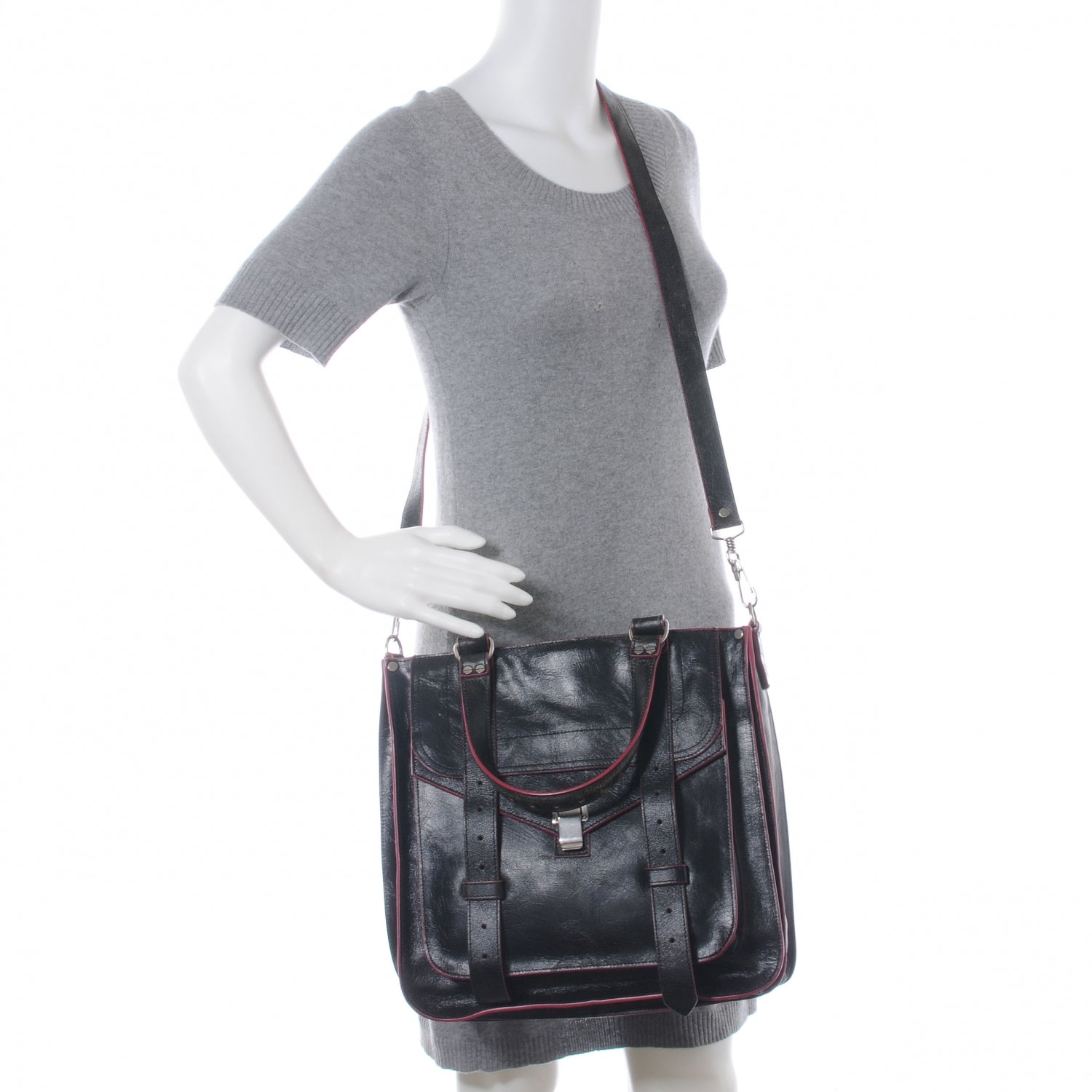 Proenza Schouler Leather PS1 Tote Black and Pink 2 of 7