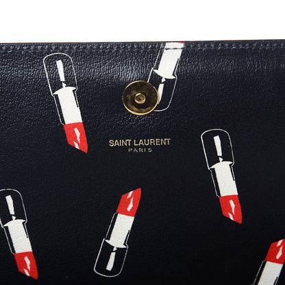 Saint Laurent Calfskin Lipstick Print Classic Monogram Kate Clutch Black 7 of 9
