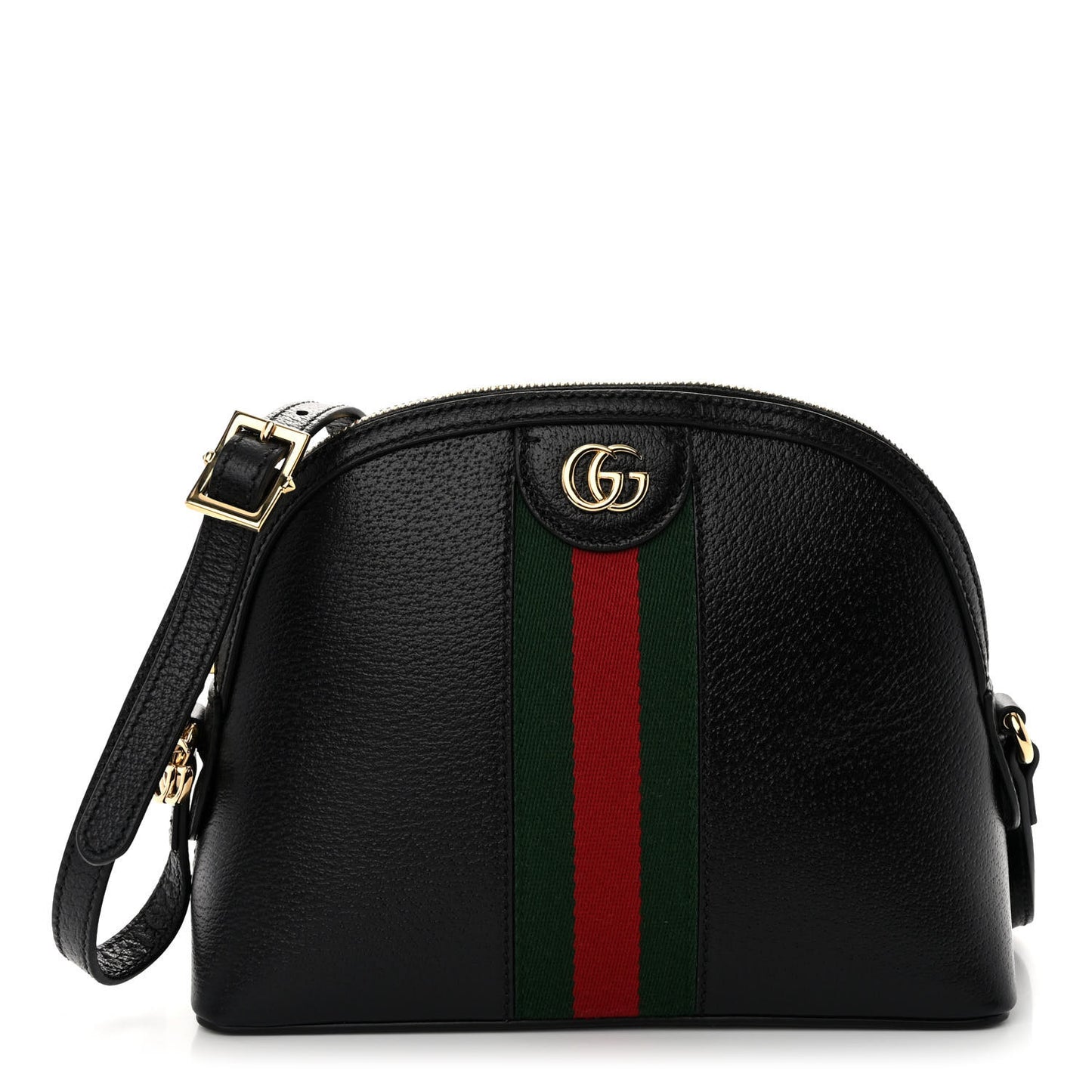 Calfskin GG Web Small Ophidia Dome Shoulder Bag Black