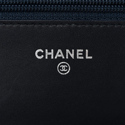 Chanel Velvet Quilted Boy Wallet On Chain WOC Blue 6 of 16