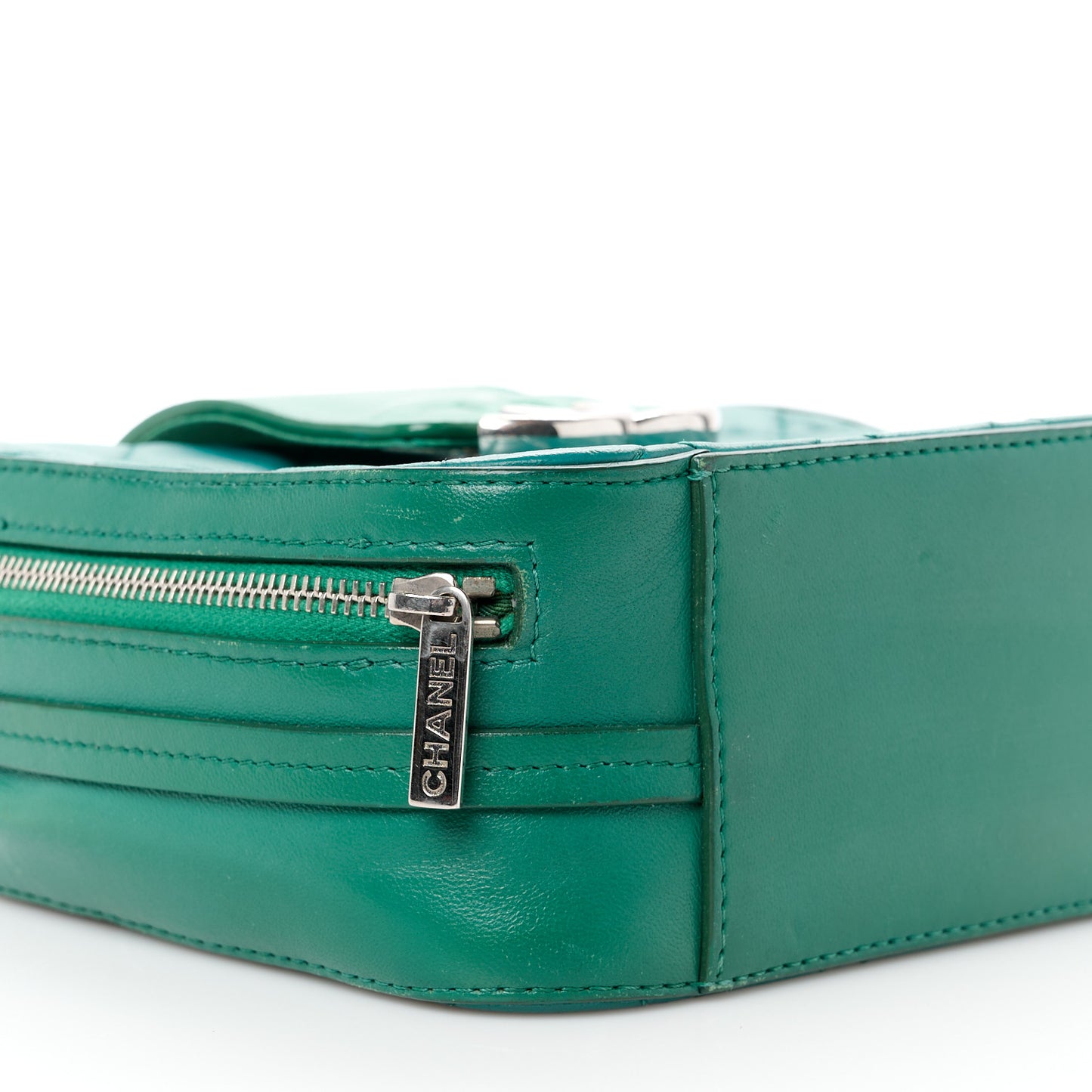 Lambskin Quilted Mini CC Box Camera Bag Green