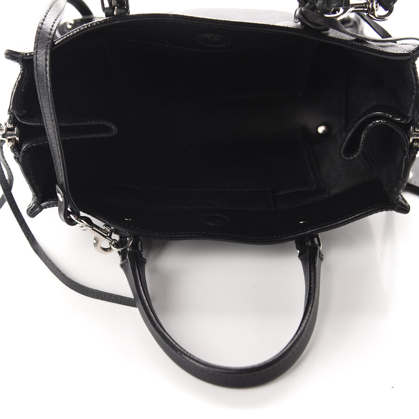 Calfskin Papier Mini A4 Zip Around Tote Black