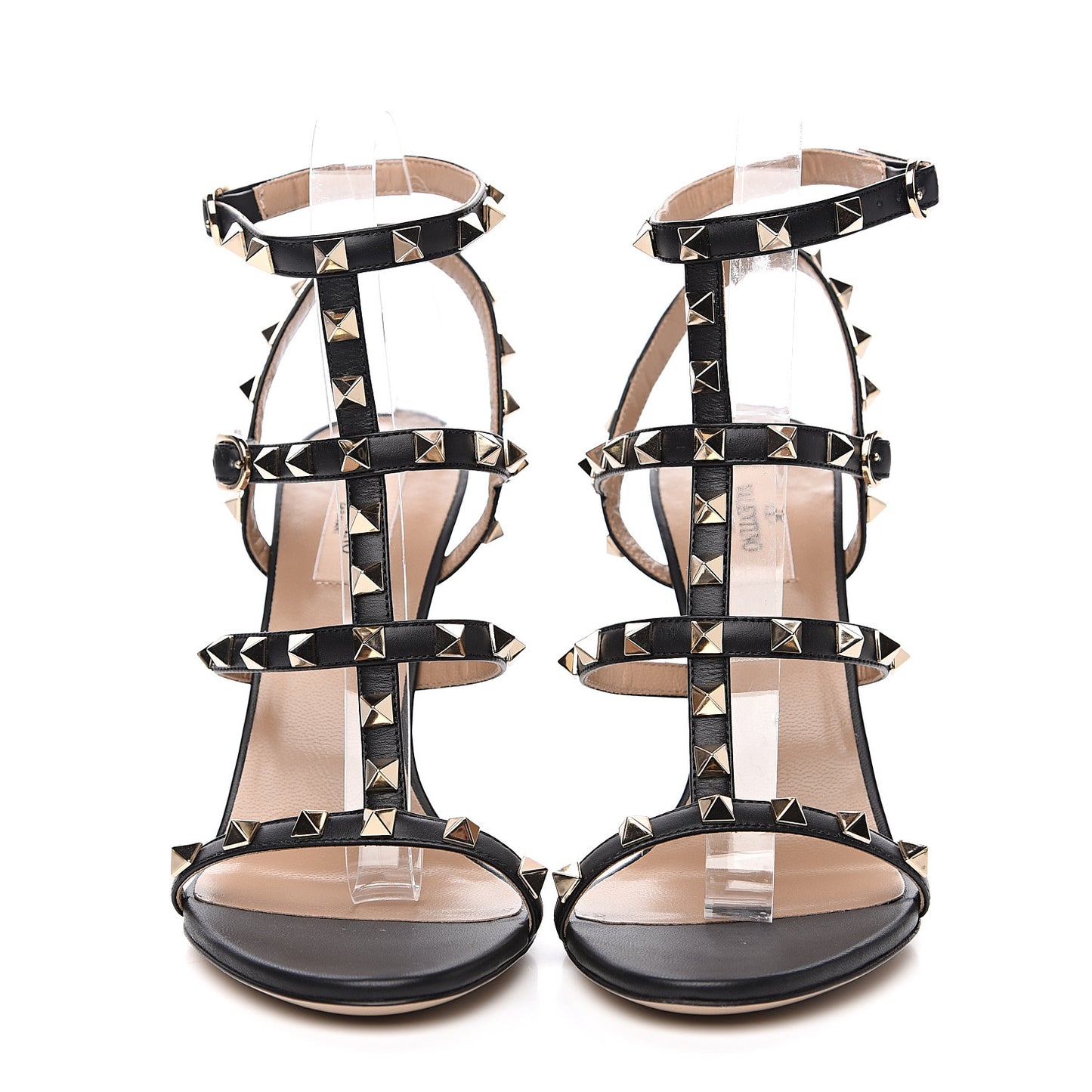 Nappa Rockstud Gladiator 105mm Sandals 38.5 Black