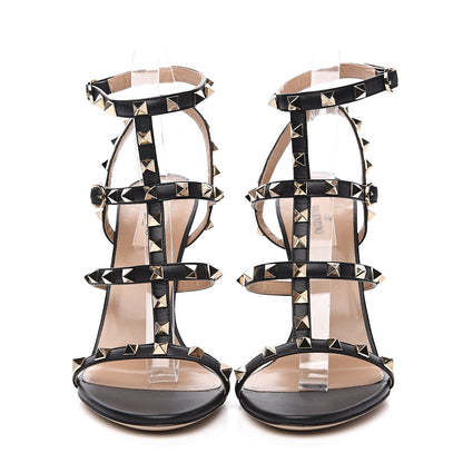 Valentino Garavani Nappa Rockstud Gladiator 105mm Sandals 38.5 Black 2 of 8