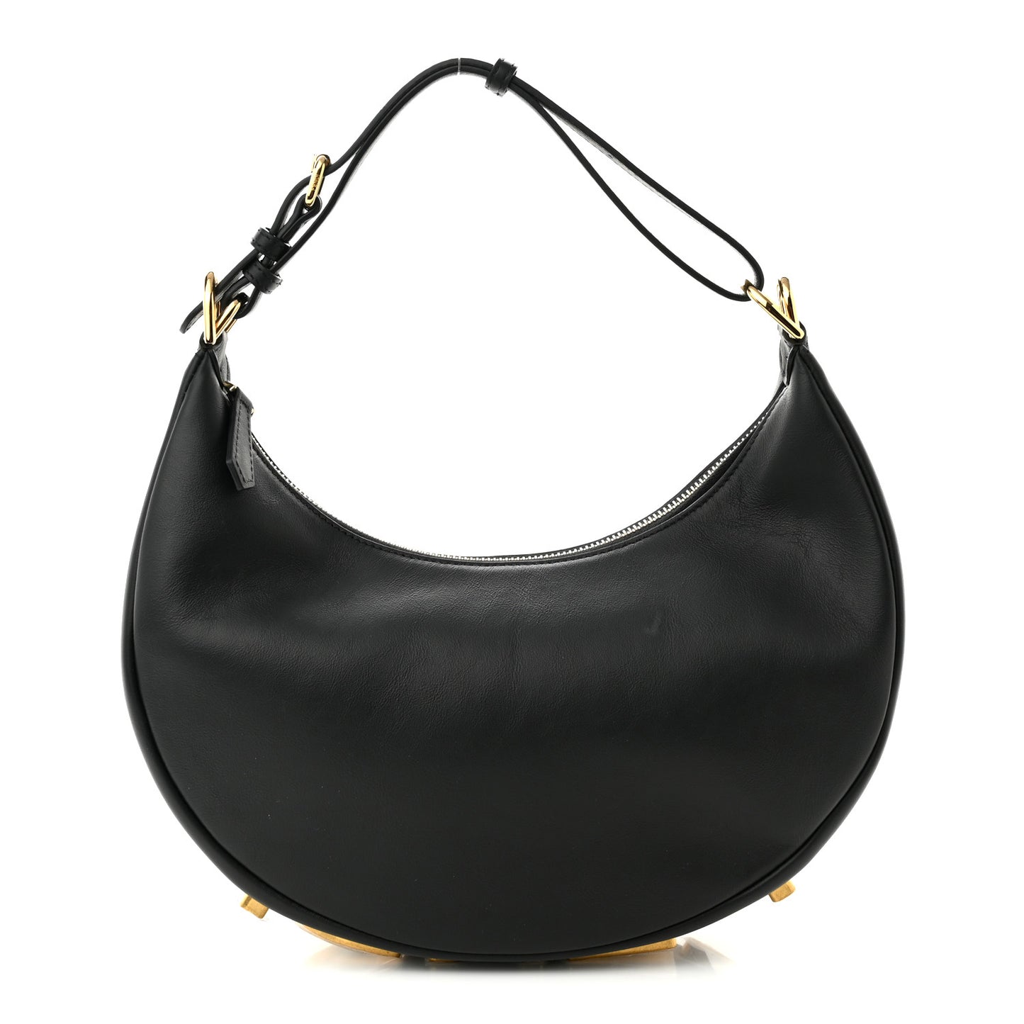 Vitello Grace Matte Small Fendigraphy Hobo Bag Black