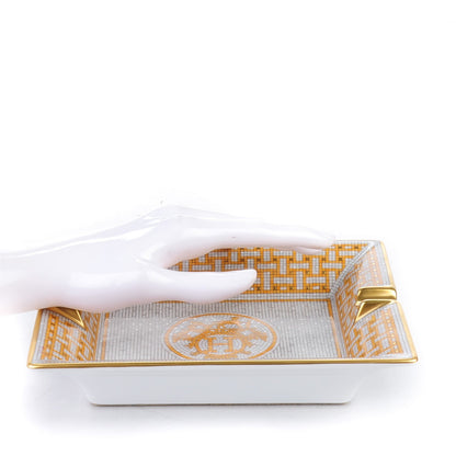Hermes Porcelain Mosaique Au 24 Gold Ashtray 2 of 7