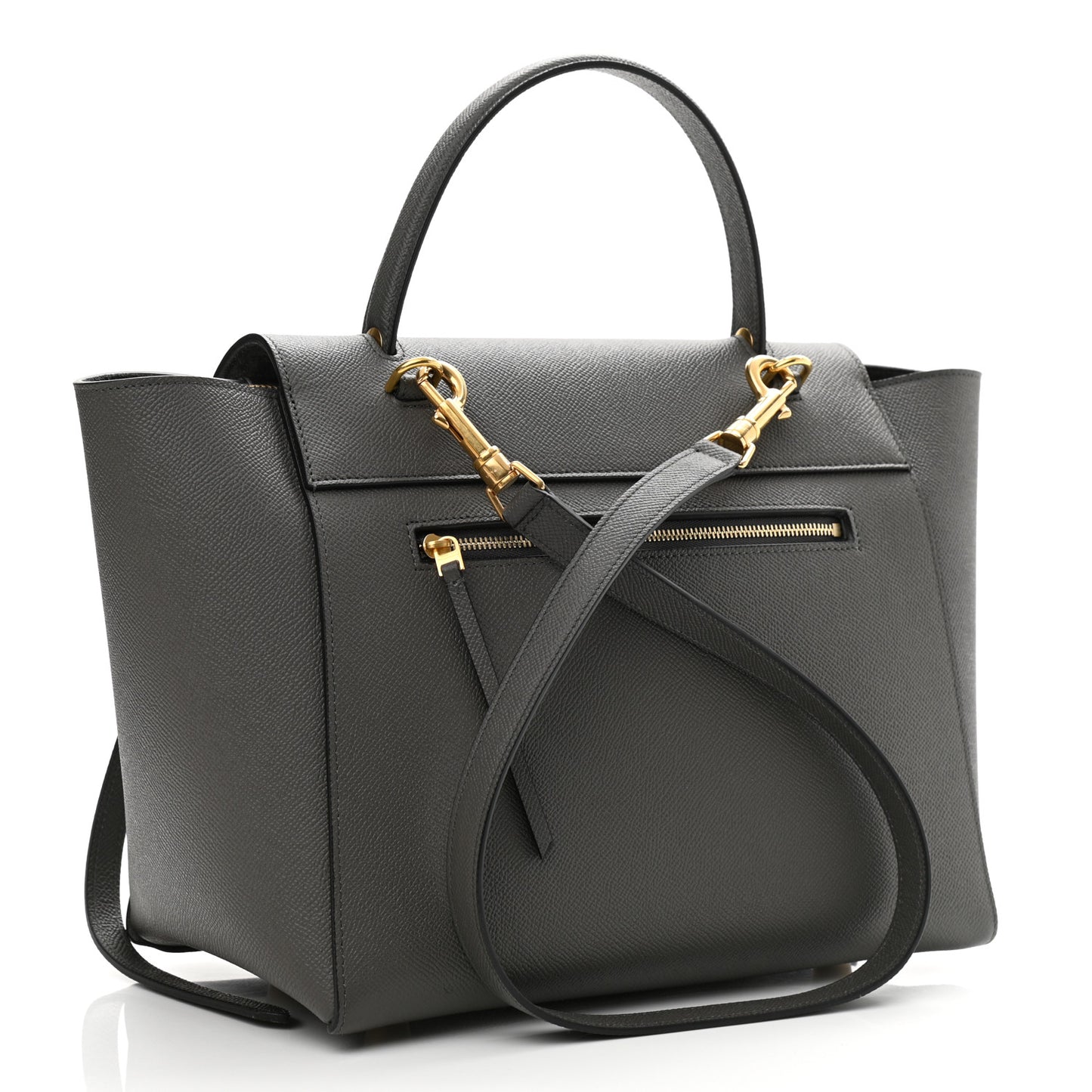 Grained Calfskin Mini Belt Bag Grey