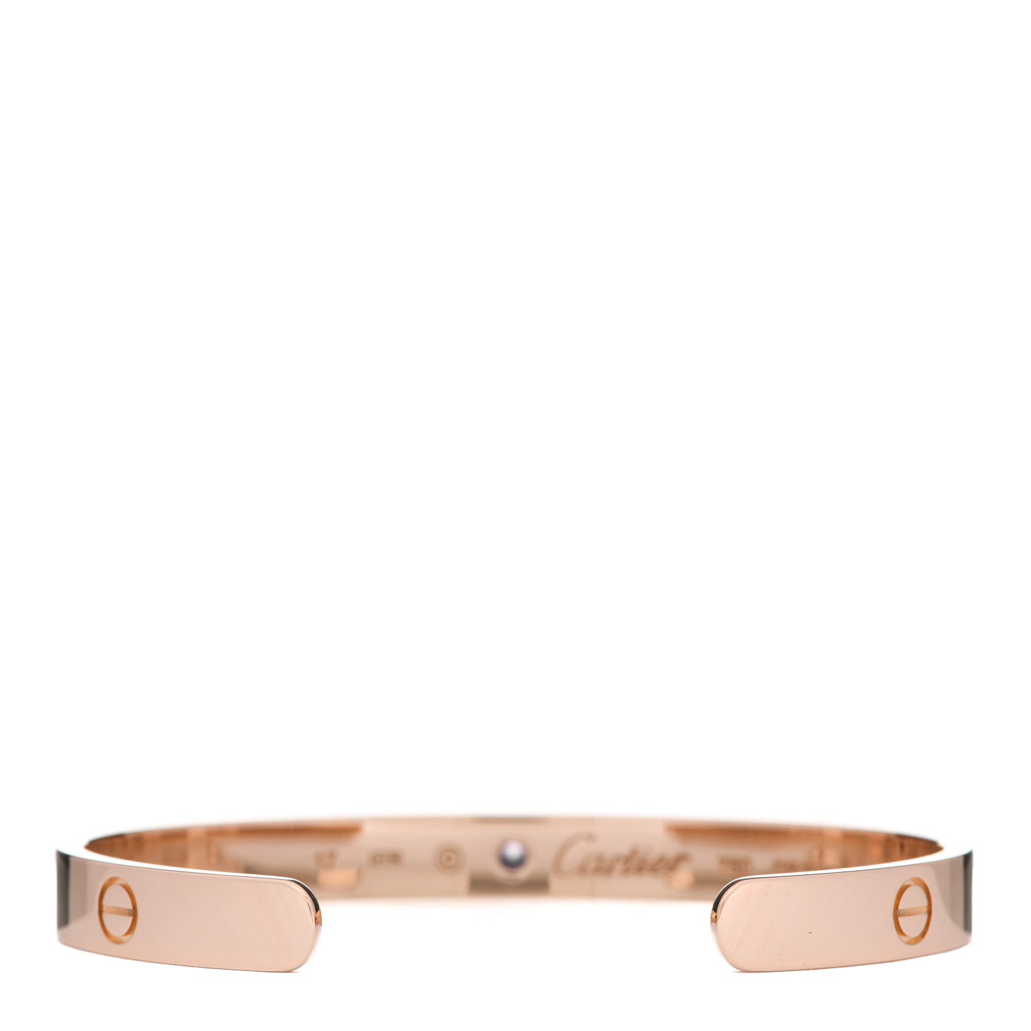 Cartier 18K Pink Gold Pink Sapphire LOVE Cuff Bracelet 17 2 of 4