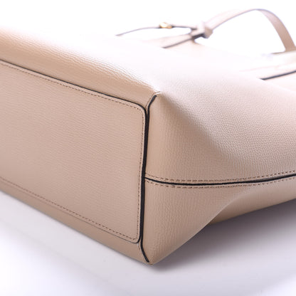 Burberry Grainy Calfskin Haymarket Check Medium Reversible Tote Camel 12 of 14