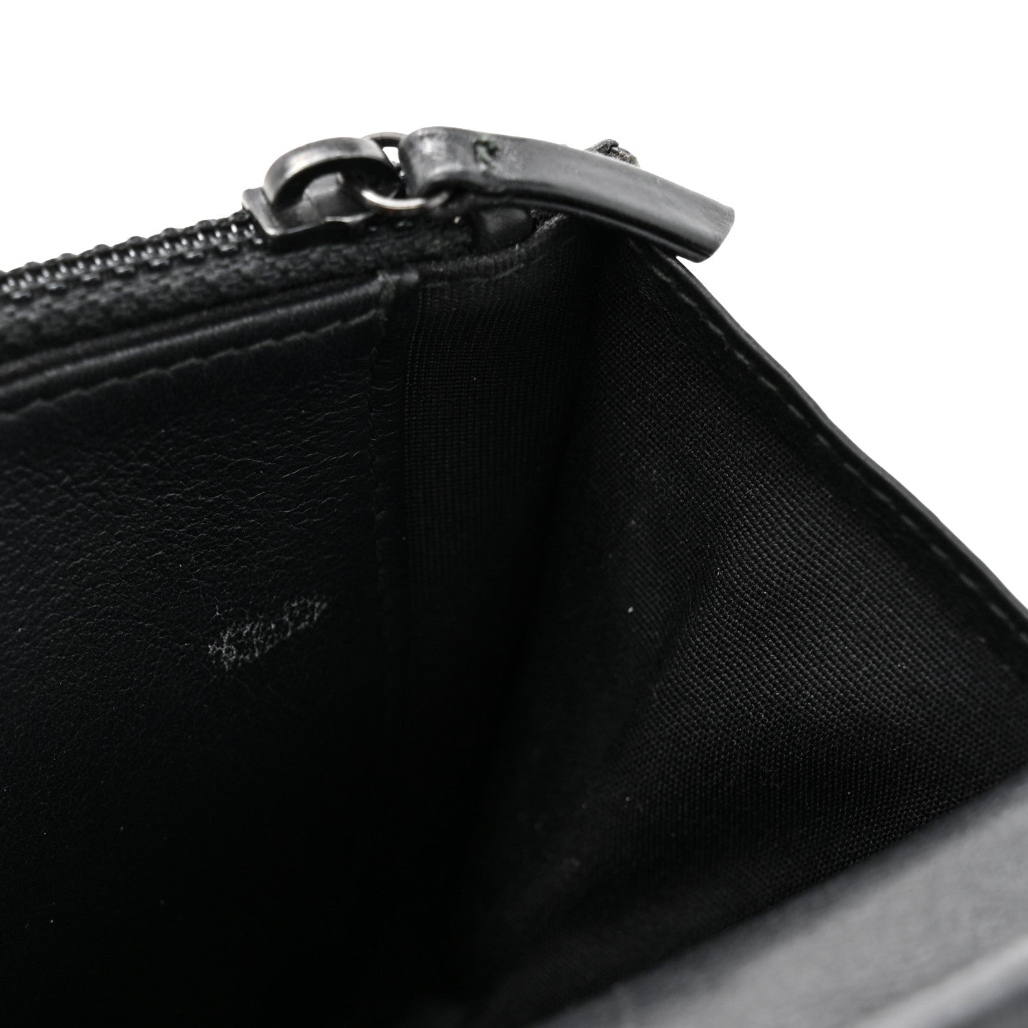 Chanel Crumpled Calfskin Quilted Wallet On Chain WOC Black 12 of 13