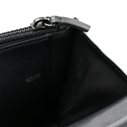 Chanel Crumpled Calfskin Quilted Wallet On Chain WOC Black 12 of 13