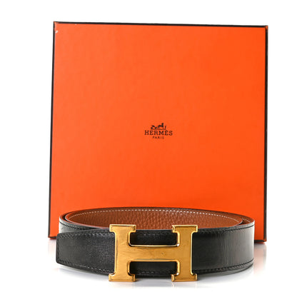 Hermes Box Togo 32mm H Belt 85 Black Gold 6 of 6